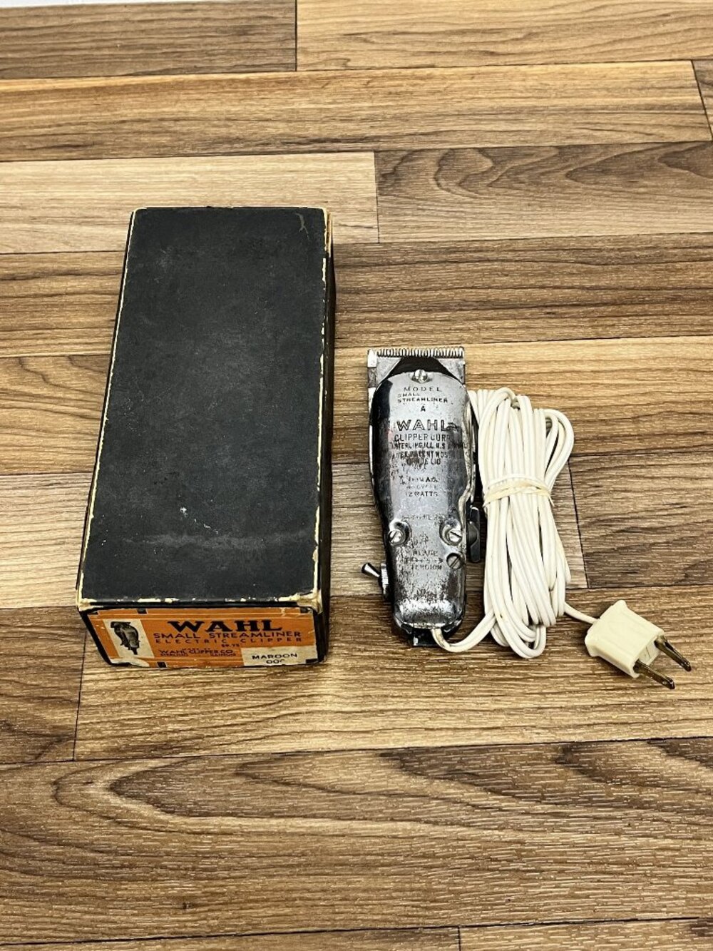 Vintage 1940s Wahl Small Streamliner Electric Hair Clippers w/ Andis Clipper Box